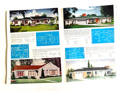 1950’s Mid Century Style Homes in Brick w/ Floor Plans- 32 in Color