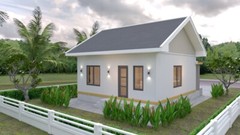 House Design 3d 7.5×8.5 Meter 25×28 Feet 2 bedrooms Gable Roof (A4 Hard Copy)