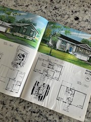 Vintage 1972 MCM Multi-Level Hillside Home Plans Design Catalog Blueprints