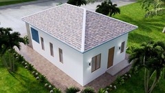 Custom Small House Design 6×9 Meter 2 Beds 1 Bath 20×30 Feet Hip (A4 Hard Copy)