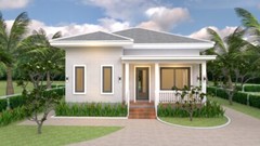 30×30 Feet House Plans 9×9 Meter 2 Beds 1 bath Hip Roof PDF Plan (A4 Hard Copy)