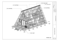 36’x20′ A-frame Cabin Plan -3D images Modern Auto CAD File & PDF Blueprint