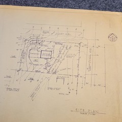 Vintage House Blueprint 33×17 1964 Mid Century Modern Drawing Art Glen Ellyn IL