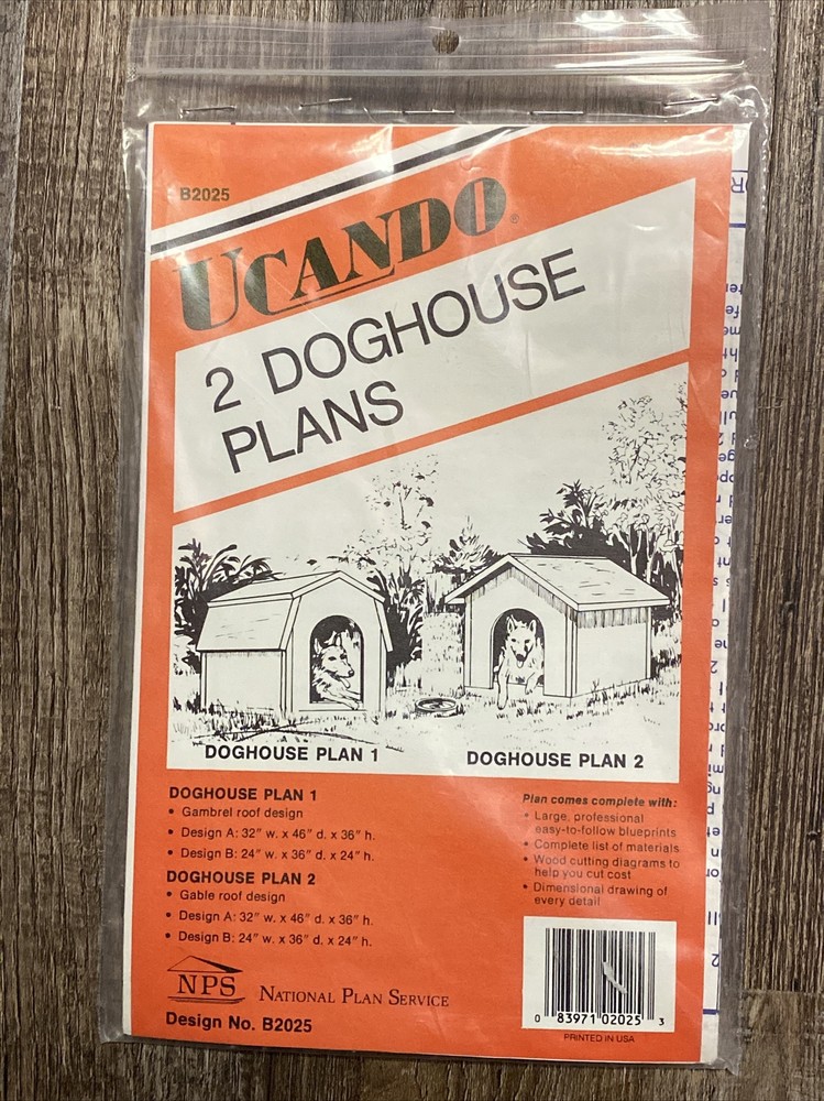 UCANDO Doghouse Plan Furniture 2 Designs Blue Print Gable/ Gambrel Dog House