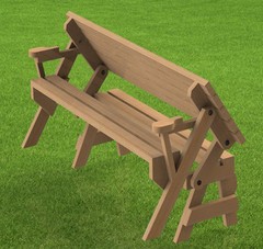 Folding Bench and Picnic Table Combination Building Plans – 6ft