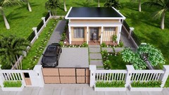23×26 Feet Small House Plans 7×8 Meter 1 Bed 1 Bath Shed Roof (A4 Hard Copy)
