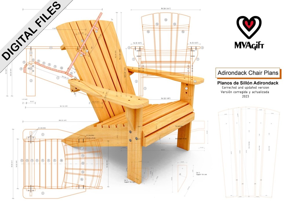 Complete pdf plans + Assembly Manual to make an Adirondack chair from scratch