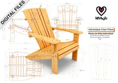 Complete pdf plans + Assembly Manual to make an Adirondack chair from scratch