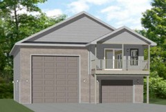 36×42 Apartment with 1-Car 1-RV Garage — PDF Floor Plan — 961 sqft — Model 2C