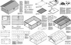 18 X 24 Car Garage Plans / Workshop Structure, Materials List Included #51824