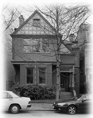 Charming narrow city lot Victorian Romanesque style home, architectural plans