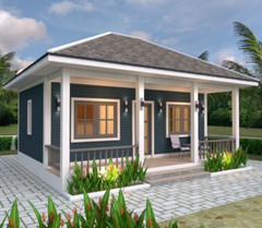 23×21 Feet Tiny House Plans 8×6.5 Meter 1 Bed 1 Bath Hip Roof PDF (A4 Hard Copy)