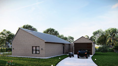 Sustainable Solar Energy Home Plans – 3 Bedrooms, Skylights, Carport