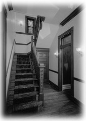 Charming narrow city lot Victorian Romanesque style home, architectural plans