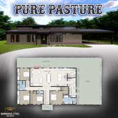 The Pure Pasture Barndominium: 4 Bedrooms / 2.5 Baths 2,626 SF Design Blueprints