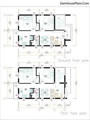 20×30 Duplex House 6×9 Meter 2 Beds 1 Bath Each Floor Shed PDF & A4 Hard Copy