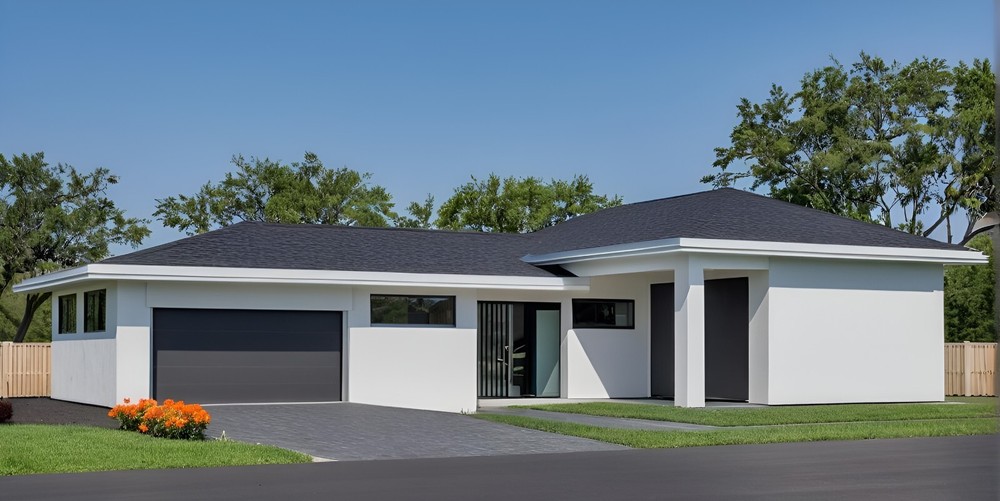 Small Modern 3 Bedroom 1.5 Bathroom House Floor Plan Blueprints, 886SQFT/82.3m2