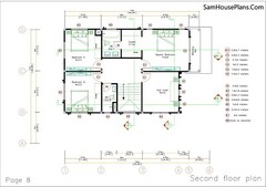 36×46 Feet House Design Plans 11×14 Meter 6 Beds 4 Baths Hip Roof (A4 Hard Copy)