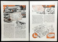 Stockade LOG CABIN Building House Construction 1939 How-To INFO