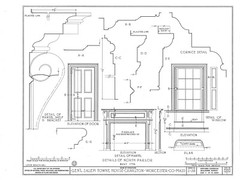 Federal style wood house, Traditional Colonial home, architectural blueprints