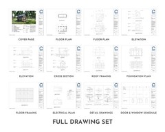 Modern Cabin House, 12’ x 20’, 240 Sq Ft, Tiny House, Architectural Plans