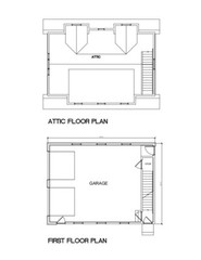 Custom Garage with Loft Building Plans Blueprints 1,662 sq ft PDF files