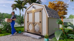 DIY 8×8 Shed Plan (Gambrel Roof Barn) | PDF + Material List + A4 Printed Guide