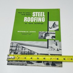 1959 Republic Steel Roofing On Farm Buildings Guide Manual Catalog Book Barn
