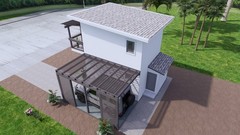14×17 Feet Loft House Plan 4×5 Meter 1 Bed 1.5 Bath Shed Roof PDF & A4 Hard Copy