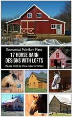17 Small Horse Barn Designs – Complete Pole-Barn Construction Blueprints (B8)