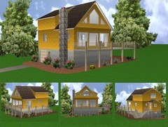 24×34 Cabin w/Full Basement Plans Package, Blueprints, Material List