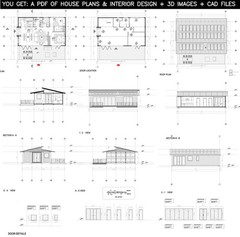 Container house plans – 2 bedrooms – 1 bathroom – Digital PDF File