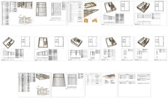 2 car ADU Garage Apartment 1 Bed, 2 Bath Architectural Build Plans PDF Download
