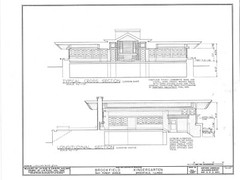 Prarie Style small house, architectural drawings, open floor plan, printed plans