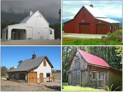 Maple Car Barns with Lofts: 3 Complete Sets of Pole-Barn Plans (eB-411×3)