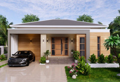 36×36 Feet House Plan 11×11 Meter 3 Beds 2 Baths Hip Roof PDF & (A4 Hard Copy)