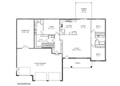1980 Sq.Ft. Ranch house plan – 5 Bed, 3 Bath, 3 Garage, Screen Deck – PDF ONLY