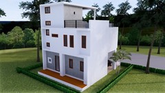 26×36 Small House Design 3 Beds 3 baths 8×11 Meter Terrace Roof (A4 Hard Copy)