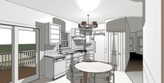 House Plans Modern Style 1570 sq.ft. 3 Bedrooms outdoor deck FREE SHIPPING