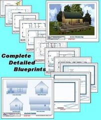 16x24WL Cabin w/Loft Plans Package, Blueprints, Material List