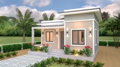 23×20 Feet Small House Plans 7×6 Meter One Bedroom Flat Roof (A4 Hard Copy)