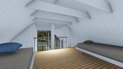 Black House 2 Bed, Bathroom, Terrace&Mansard Roof CAD Blueprints Metric/Imperial
