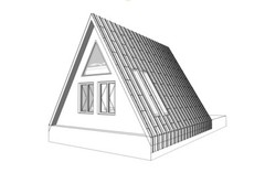 20’x42 1 Bed, 1 Bath Modern A-Frame Cabin Architectural Build Plans PDF.
