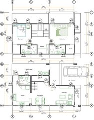 Custom Small House 6.7×10 Meter 22×33 Feet 2 Beds 3 Baths Hip Roof (A4 Hard Copy