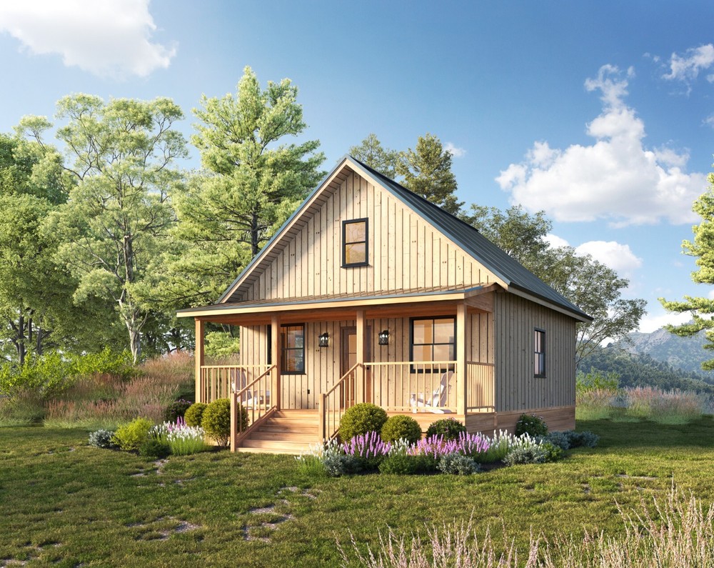 24 x 28 Modern Cabin w/ Loft Architectural & Construction Plans – PDF Download