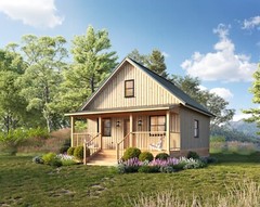 24 x 28 Modern Cabin w/ Loft Architectural & Construction Plans – PDF Download