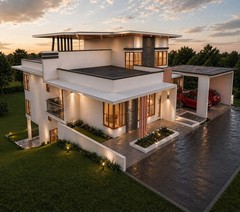 4 bedroom house plan ( on slope land )