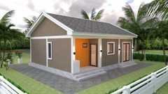 30×23 Feet Small House 9×7 Meter 2 Bed 1 Bath Gable Roof PDF Plan (A4 Hard Copy)