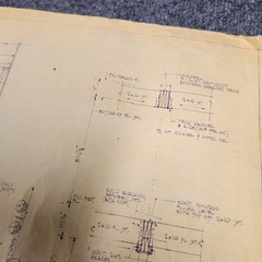 Vintage House Blueprint 33×17 1964 Mid Century Modern Drawing Art Glen Ellyn IL