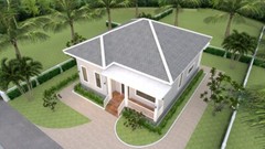 30×30 Feet House Plans 9×9 Meter 2 Beds 1 bath Hip Roof PDF Plan (A4 Hard Copy)